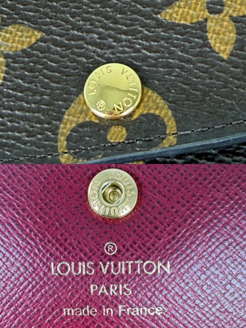 LOUIS VUITTON Emilie Fuchsia Monogram Brown Long Flap Wallet